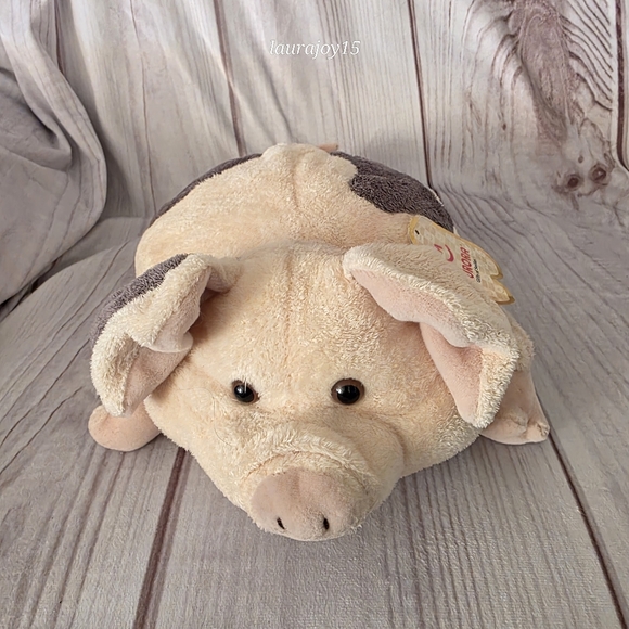 Aurora Hogwash Chubby Laying Pig Plush Bean Filled Weighted Has Tag 15 Inch